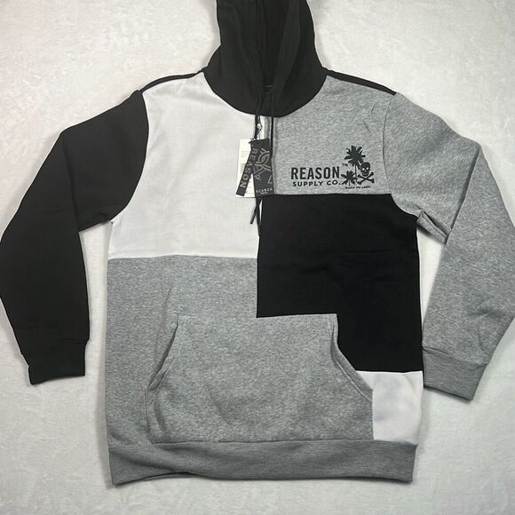 Reason brand long Sleeve skull Print Hoodie pullover‎ sweater Men X-Large NWT - Picture 1 of 6
